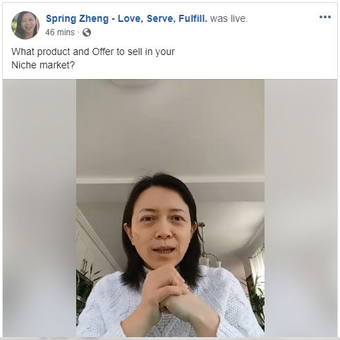 Spring FB Live 20190404 - What Product and Offer to Sell in Your Niche Market